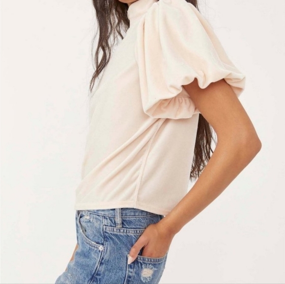 NWT Free People Claudia Tee / Champagne Toast XS - Picture 2 of 7